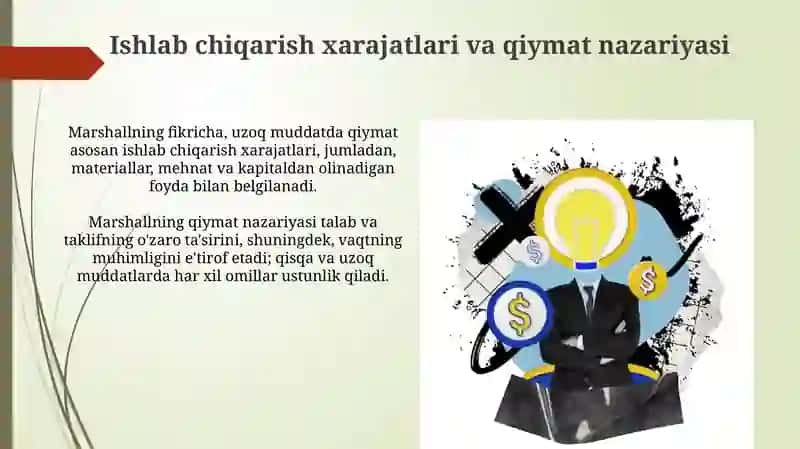 Alfired Marshilning iqtisodiy g'oyalari 3