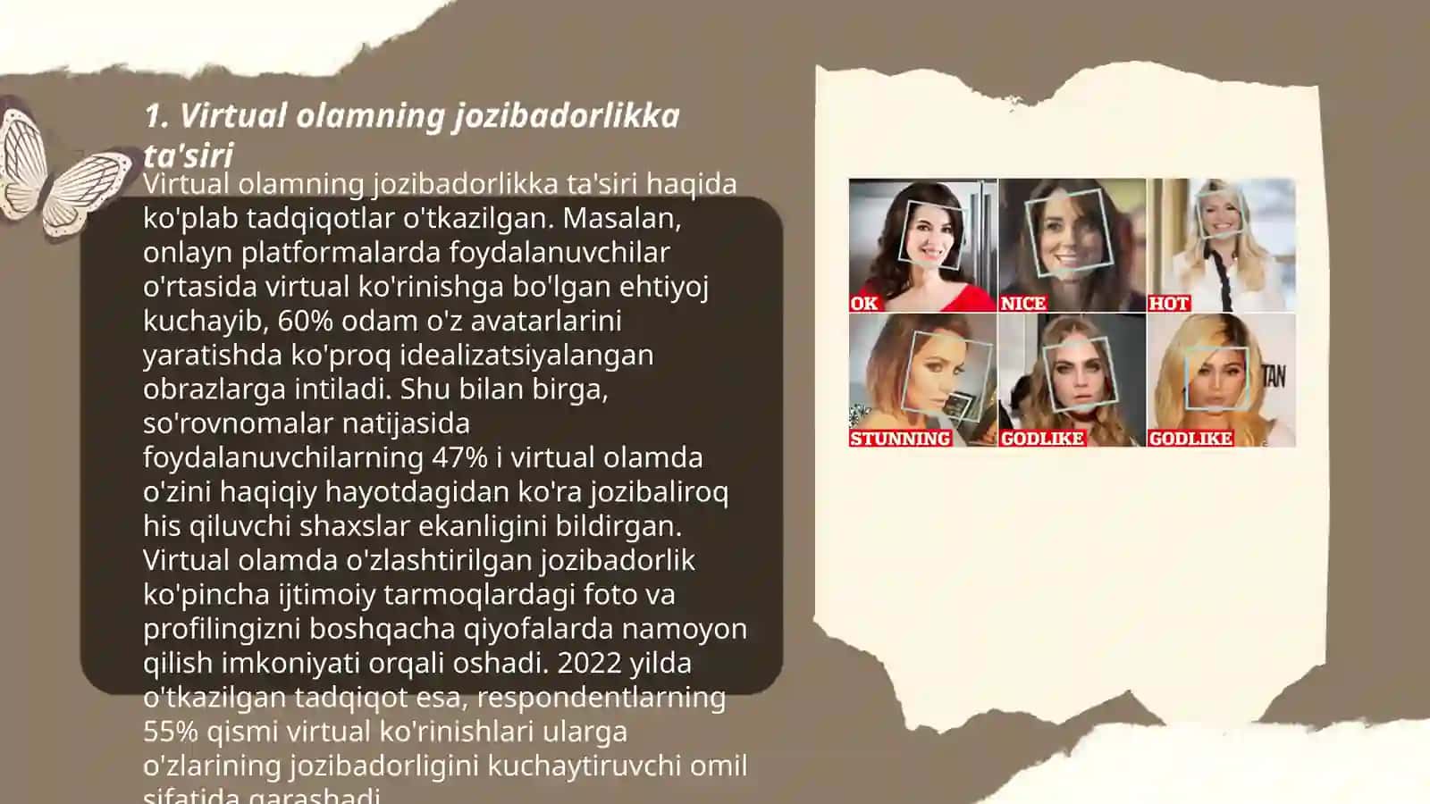 Virtual olam jozibadorligiga qaramlik 3