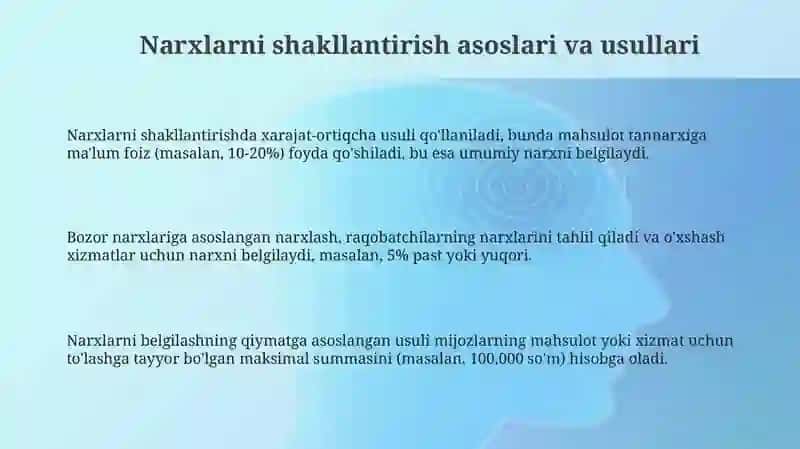 Narxlarni optimallashtirish 3