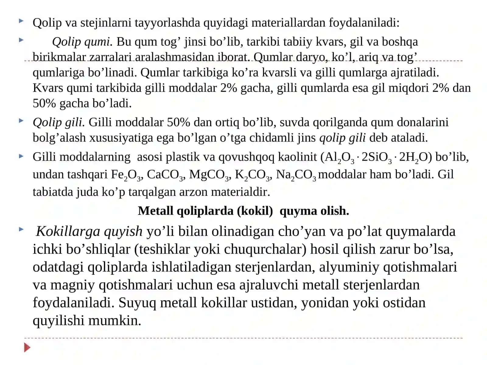 Quymakorlik asoslari 3