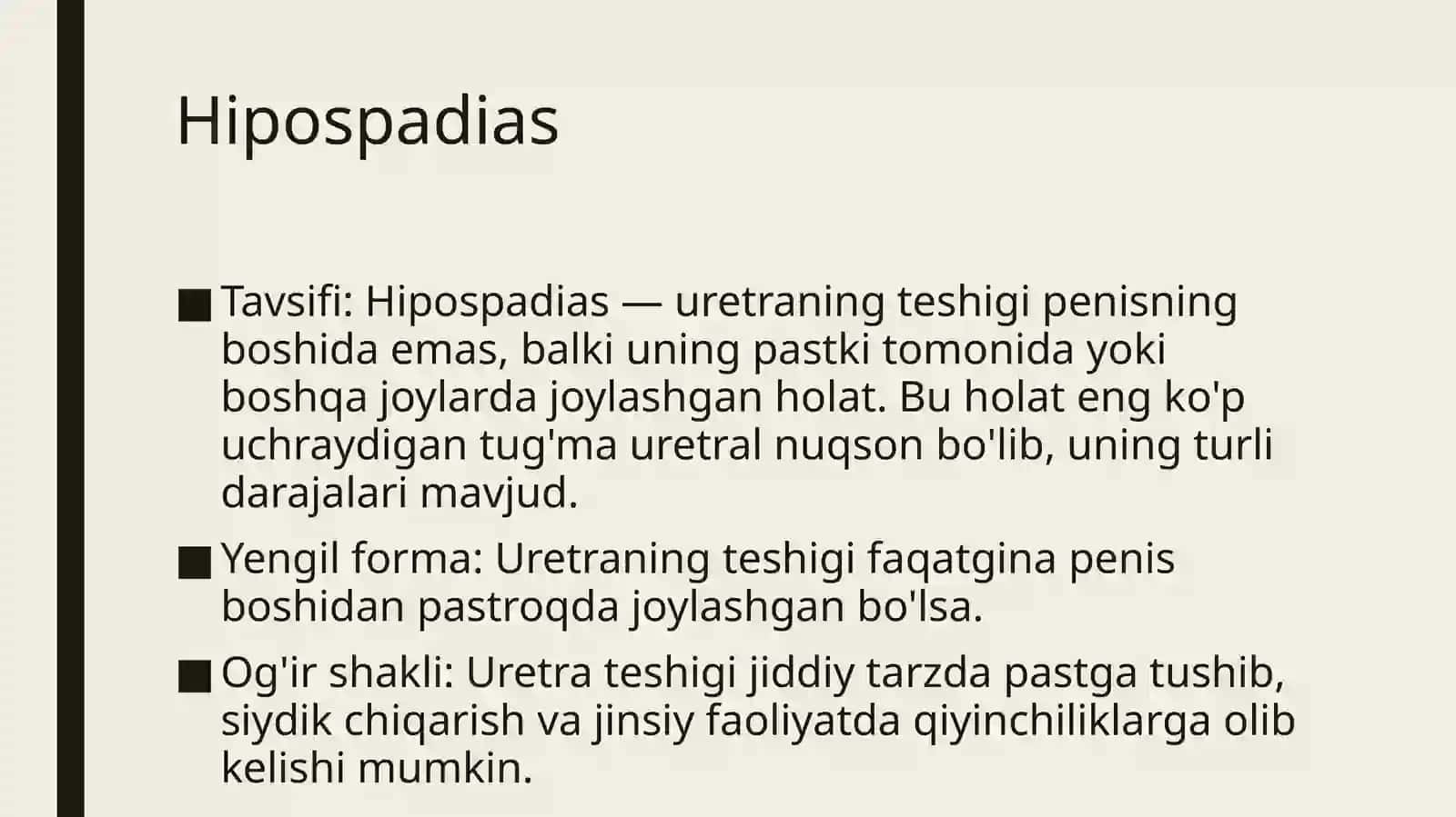 Uretra va moyaklar tug'ma nuqsonlari 3