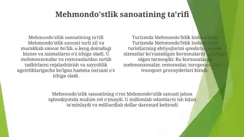 Turizmda Mehmondo'Stlik Industriyasi 3