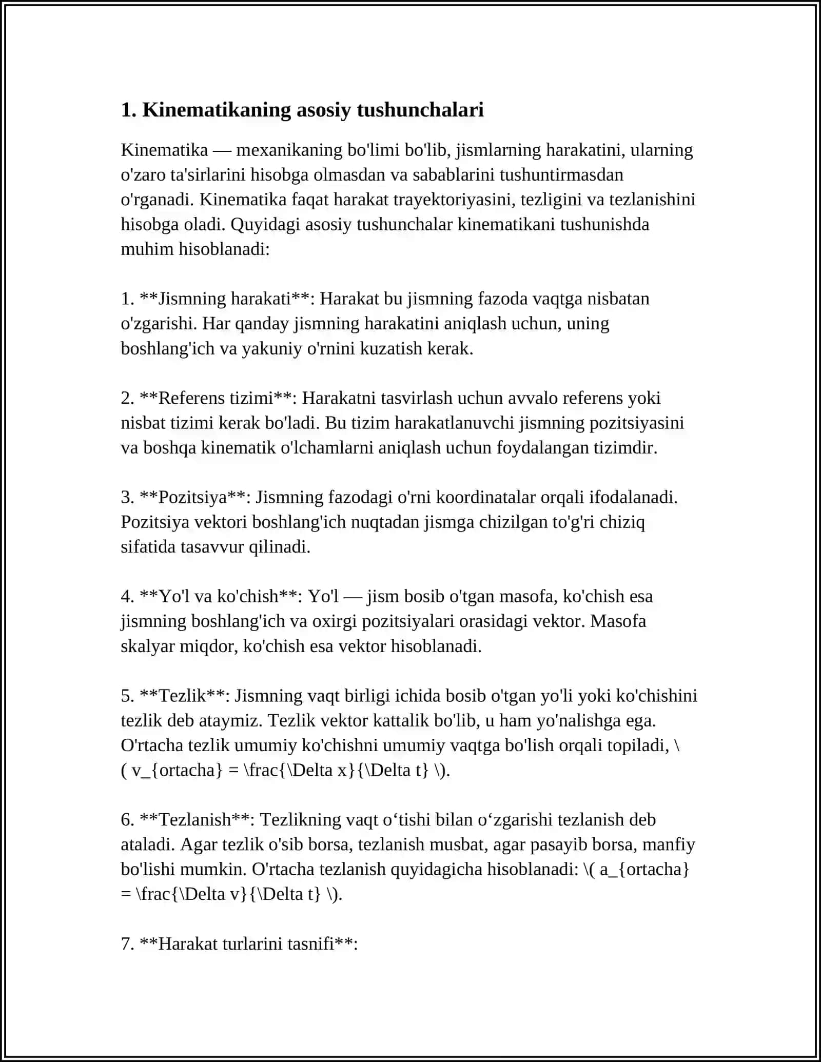 KINEMATIKANING ASOSIY TUSHUNCHALARI 3
