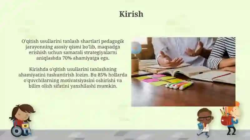 Ta'lim metodlari tanlash shartlari 3