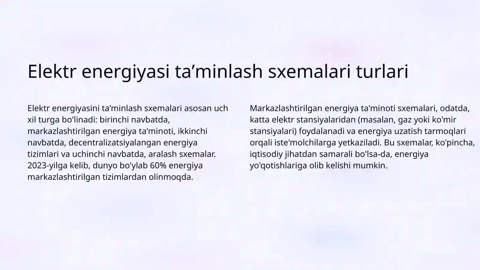Elektr energiyasi taʼminlash sxemalari 3