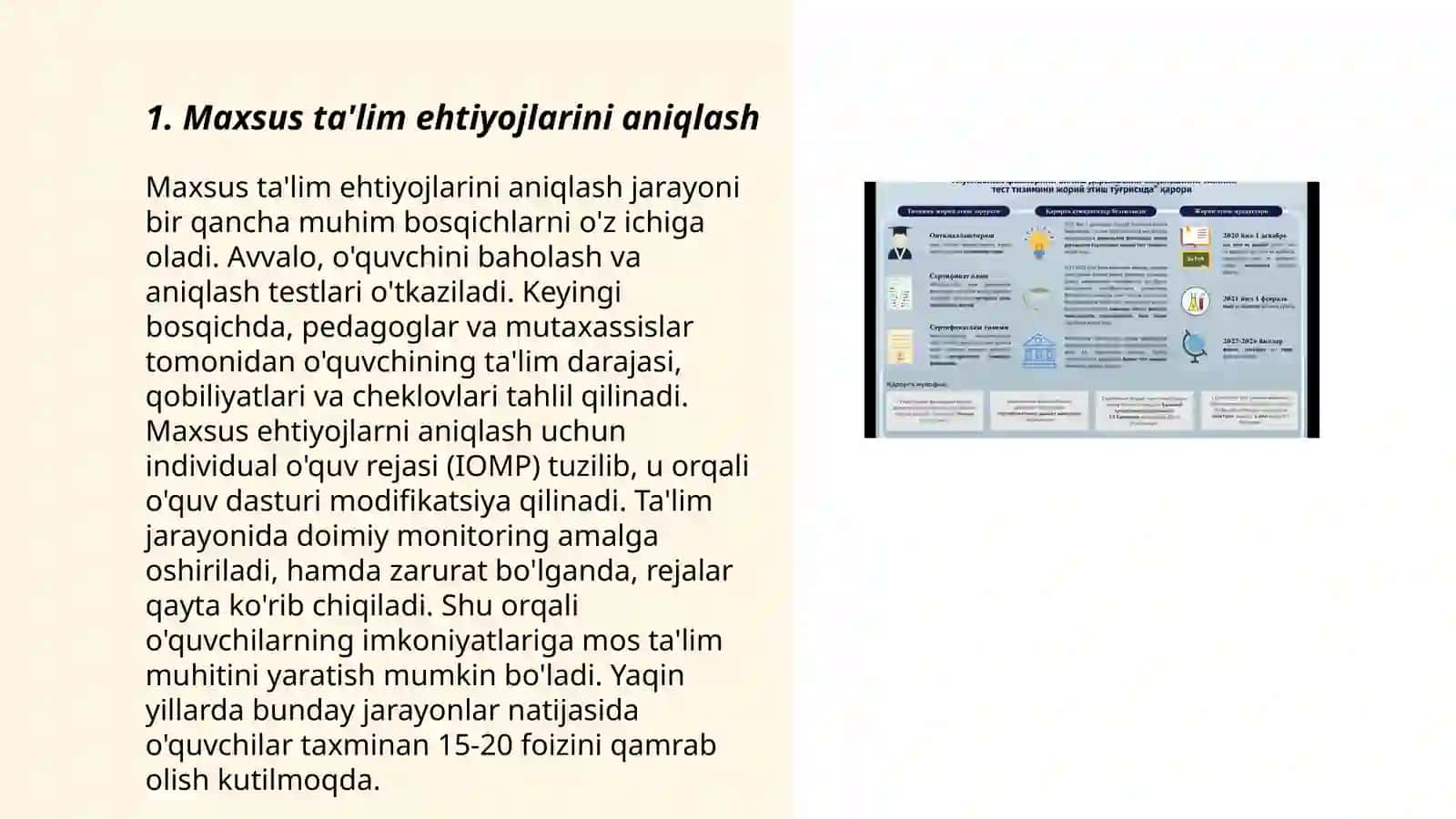 Maxsus ta'lim ehtiyojlarini aniqlash 3