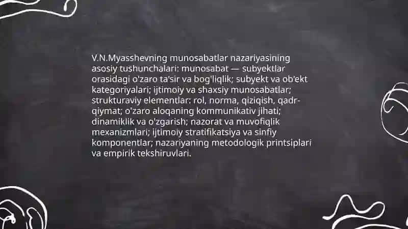 V.N.Myasshevning munosabatlar nazariyasi 3