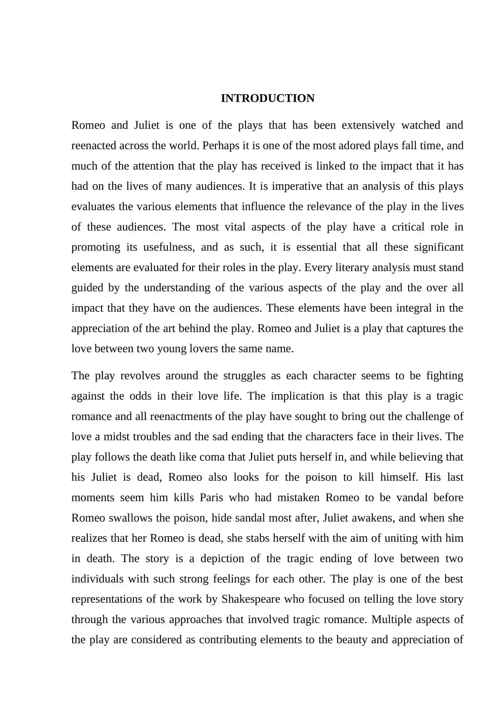 Romeo and Juliet Coursework 3