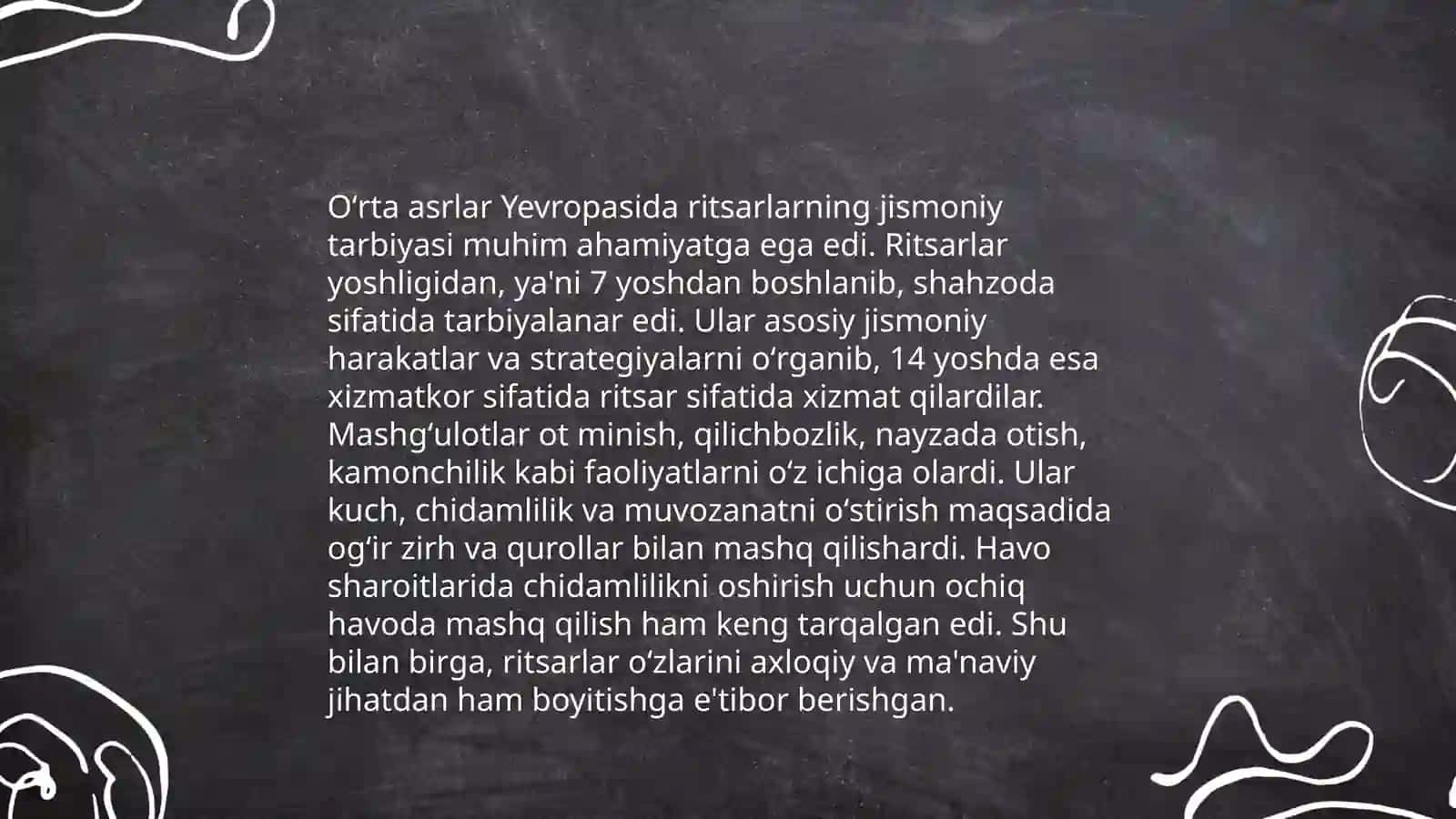 Oʻrta asrlarda chet mamlakatlarda jismoniy tarbiyasi 3