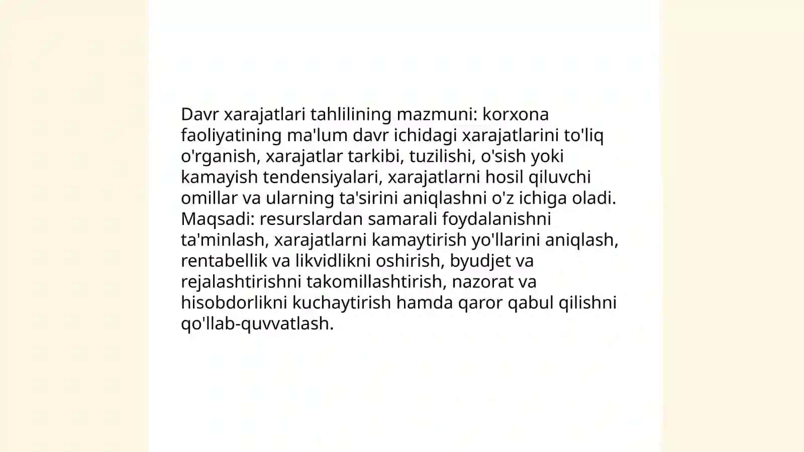 Davr xarajatlari tahlili 3