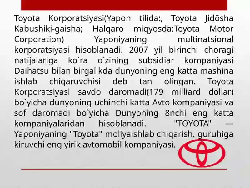 Toyota Motor Corporation 3