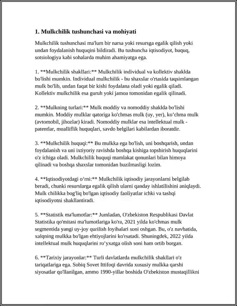 MULKCHILIK MUNOSABATLARI 3