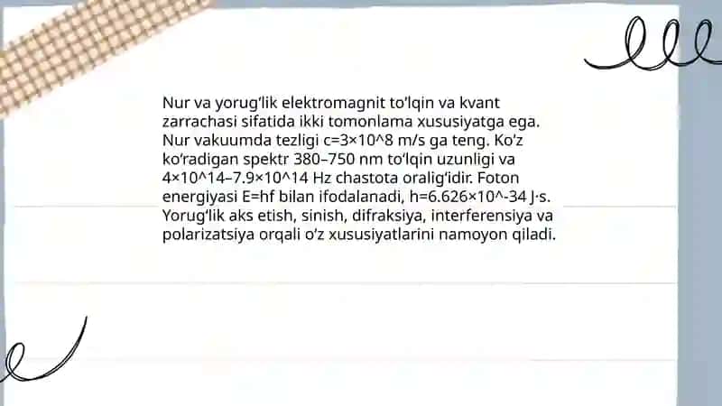 Optik hodisalarni o‘rganish 3