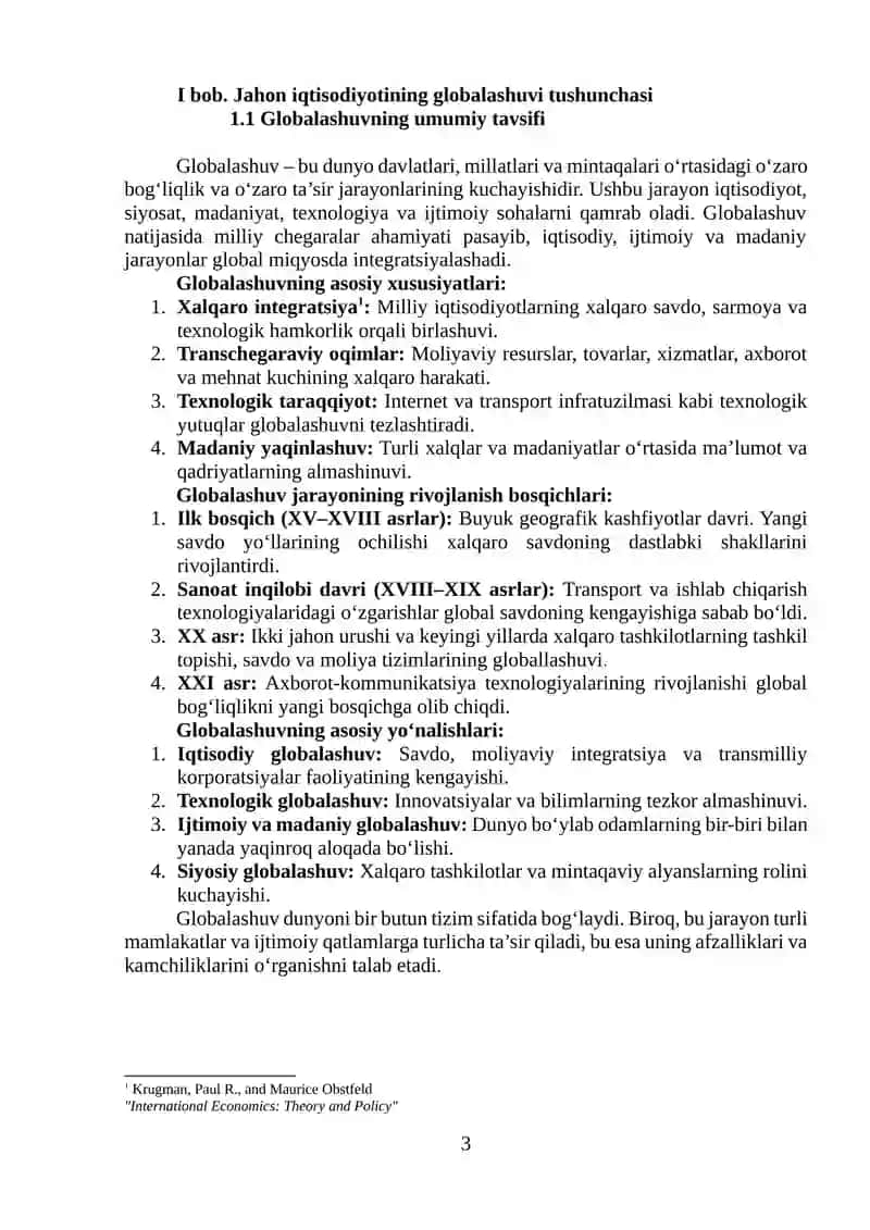 Jahon iqtisodiyotinion globalashuvi 3