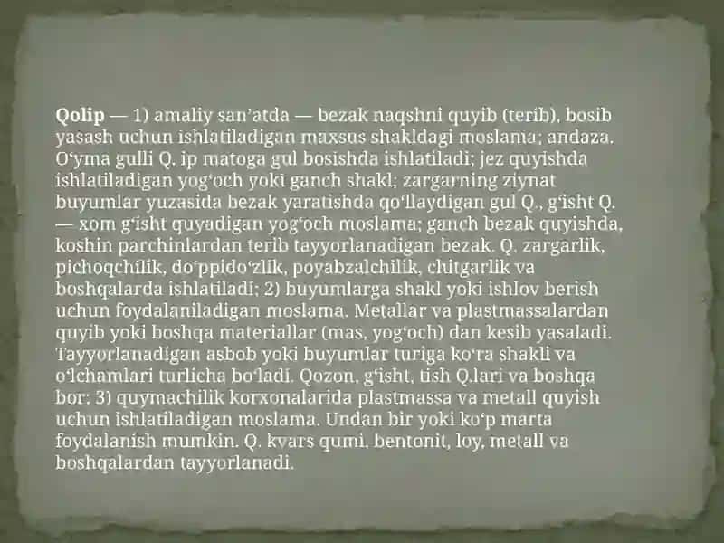 Qolib va hosila munosabati 3