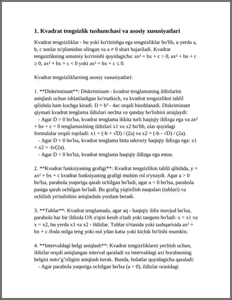 Kvadrat Tengsizliklar 3