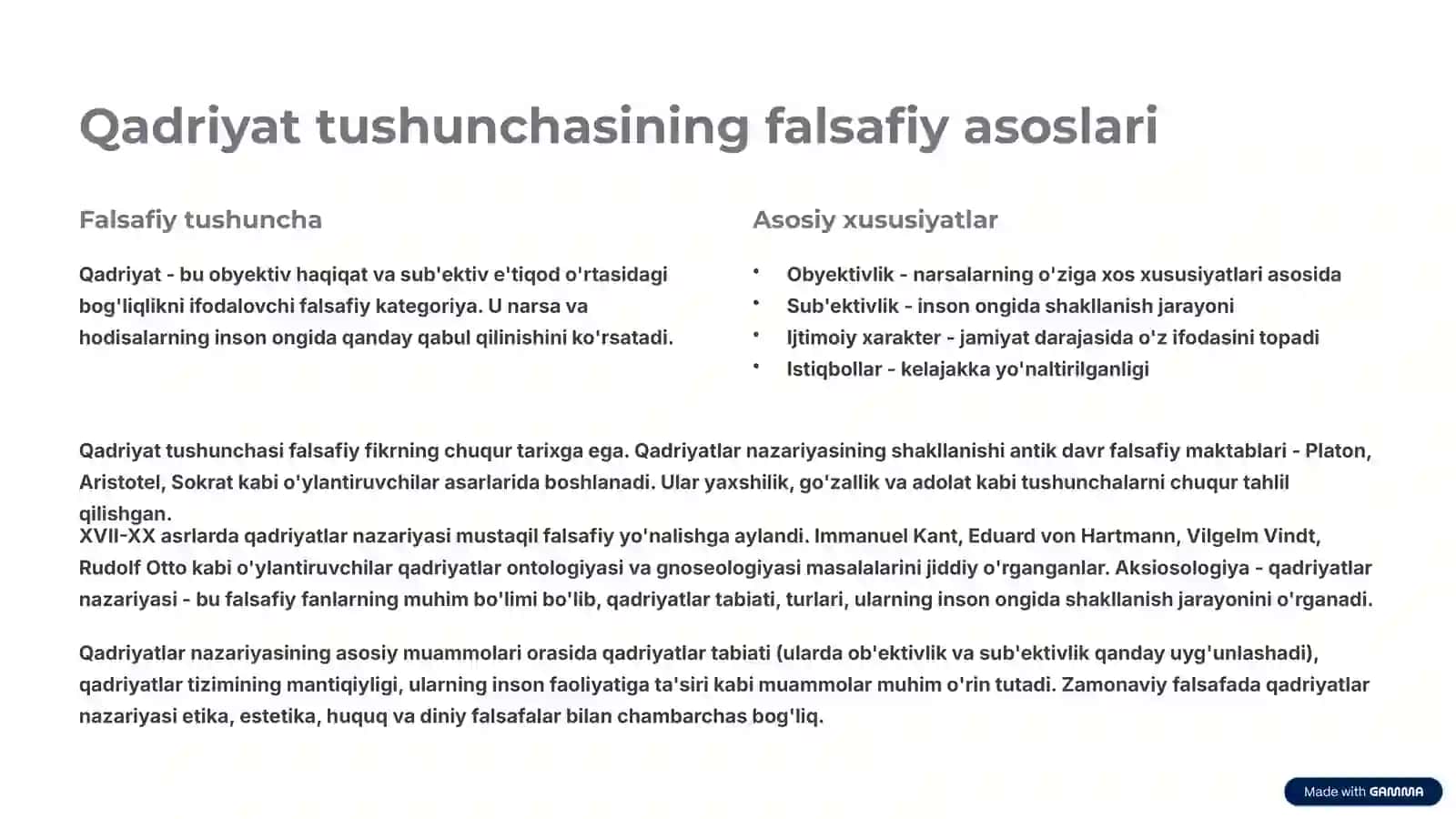 Qadriyatlar tizimining falsafiy asoslari 3