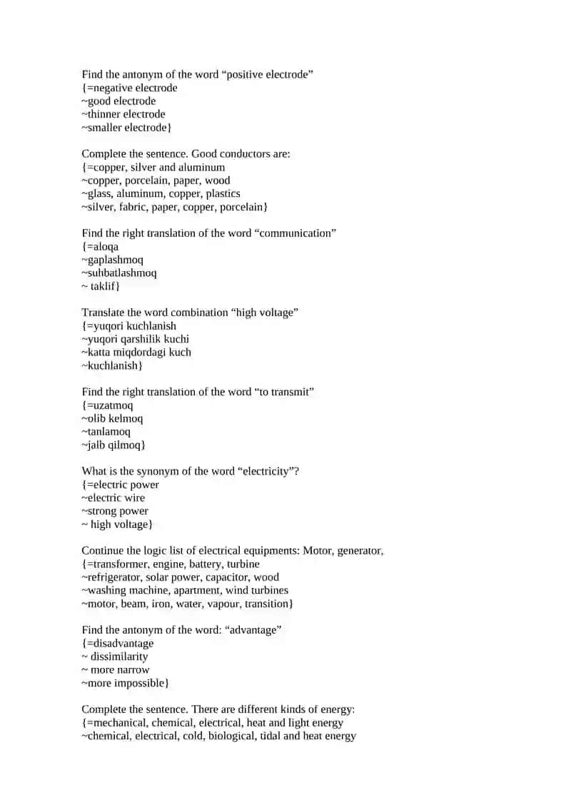 Mavzu: English Vocabulary Test Online 3
