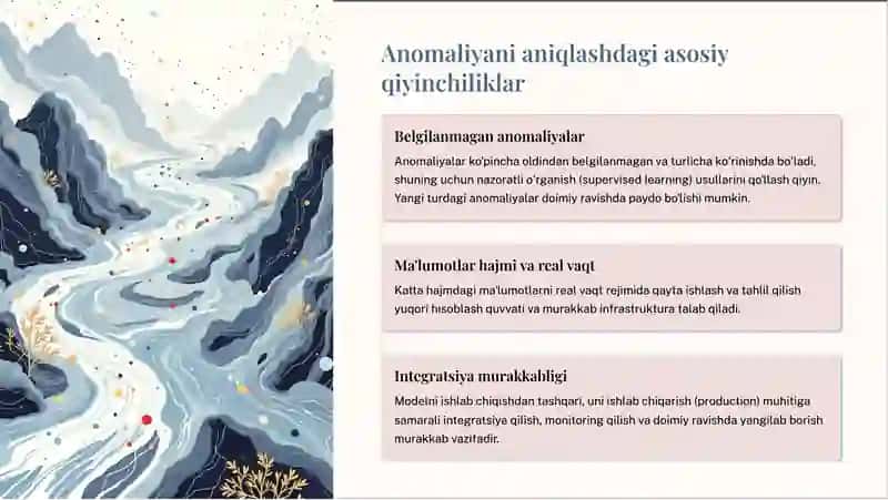 Anomaliyani aniqlash algoritmlari. Zamonaviy yondashuvlar va amaliy misollar 3
