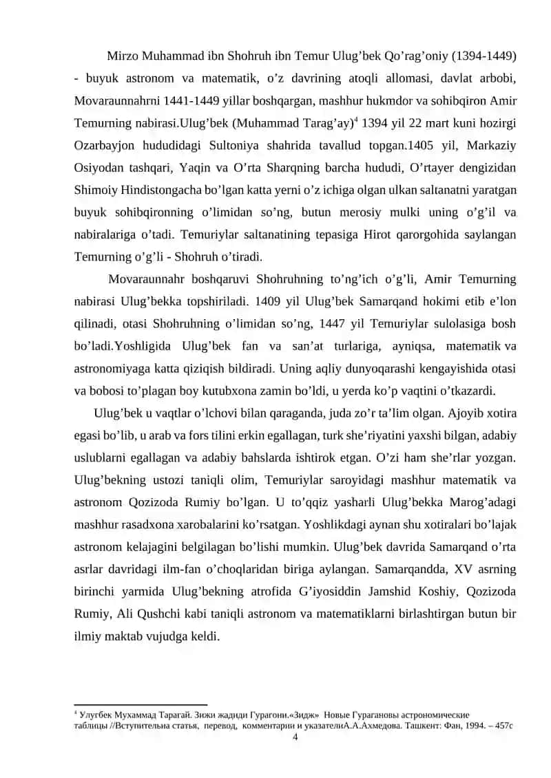 Mirzo Ulug'bek - Davlat Arbobi va Buyuk Olim 3