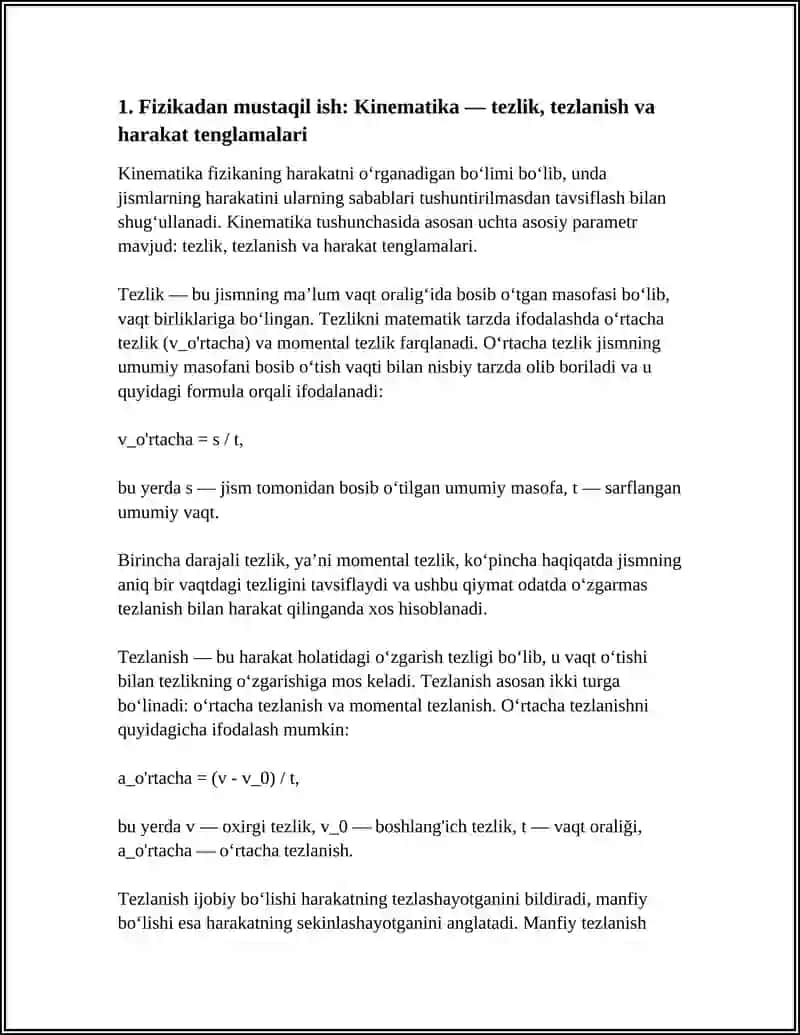Fizikadan Mustaqil Ish Qilish 3