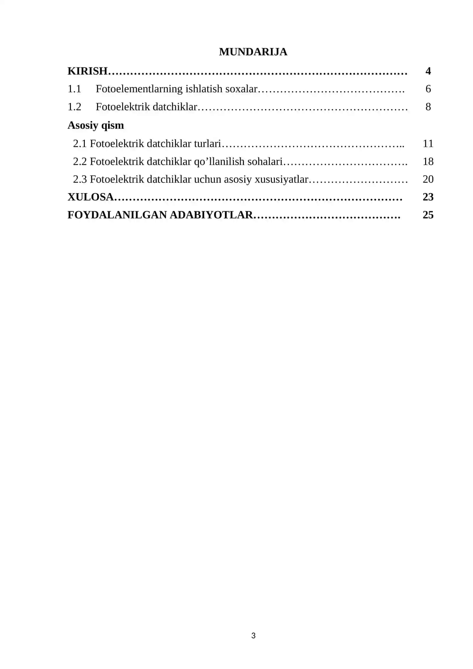 Fotoelektrik datchiklar qo'llanilishi 3