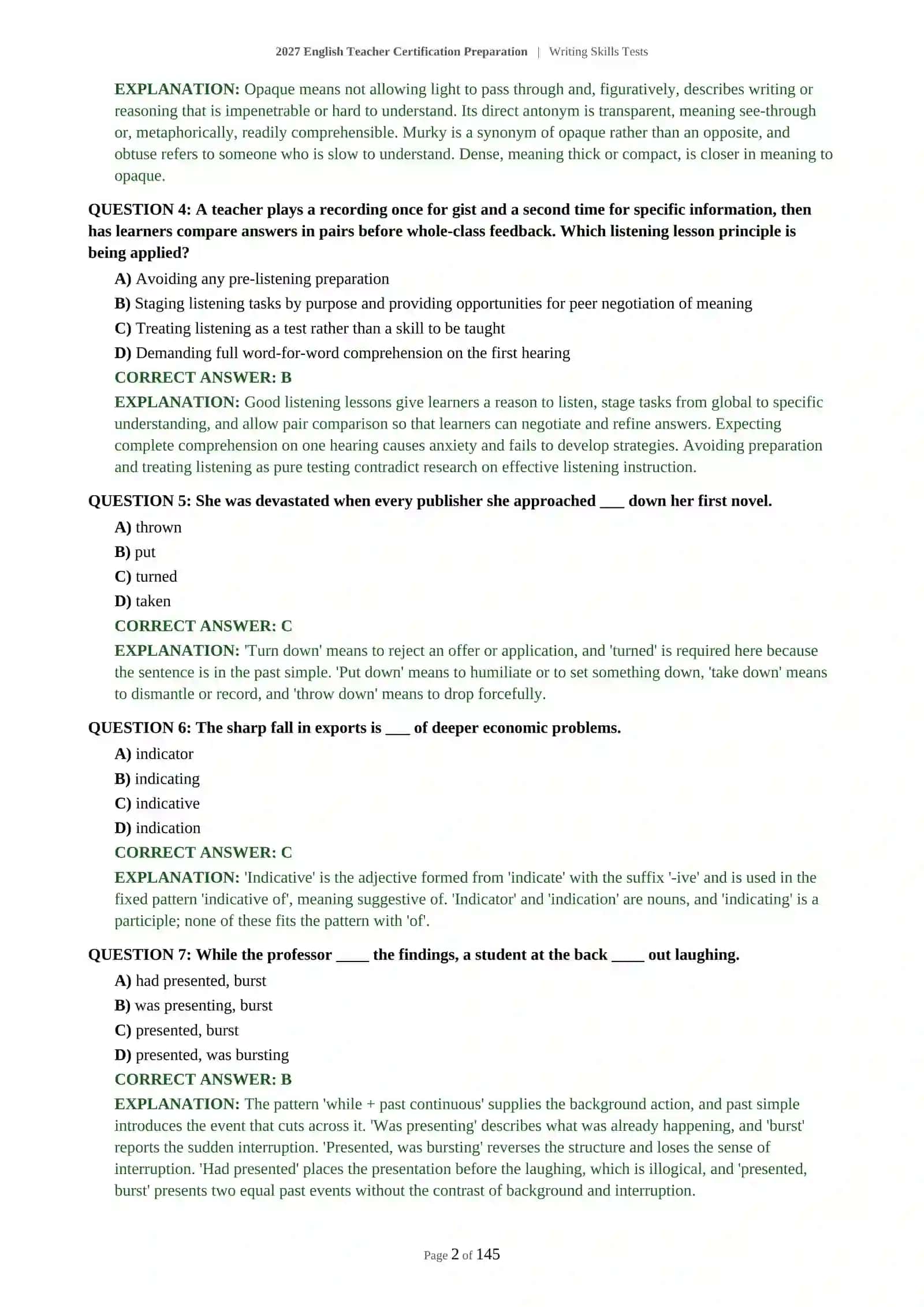 2027 English Teacher Certification Preparation | Writing Skills Tests 3