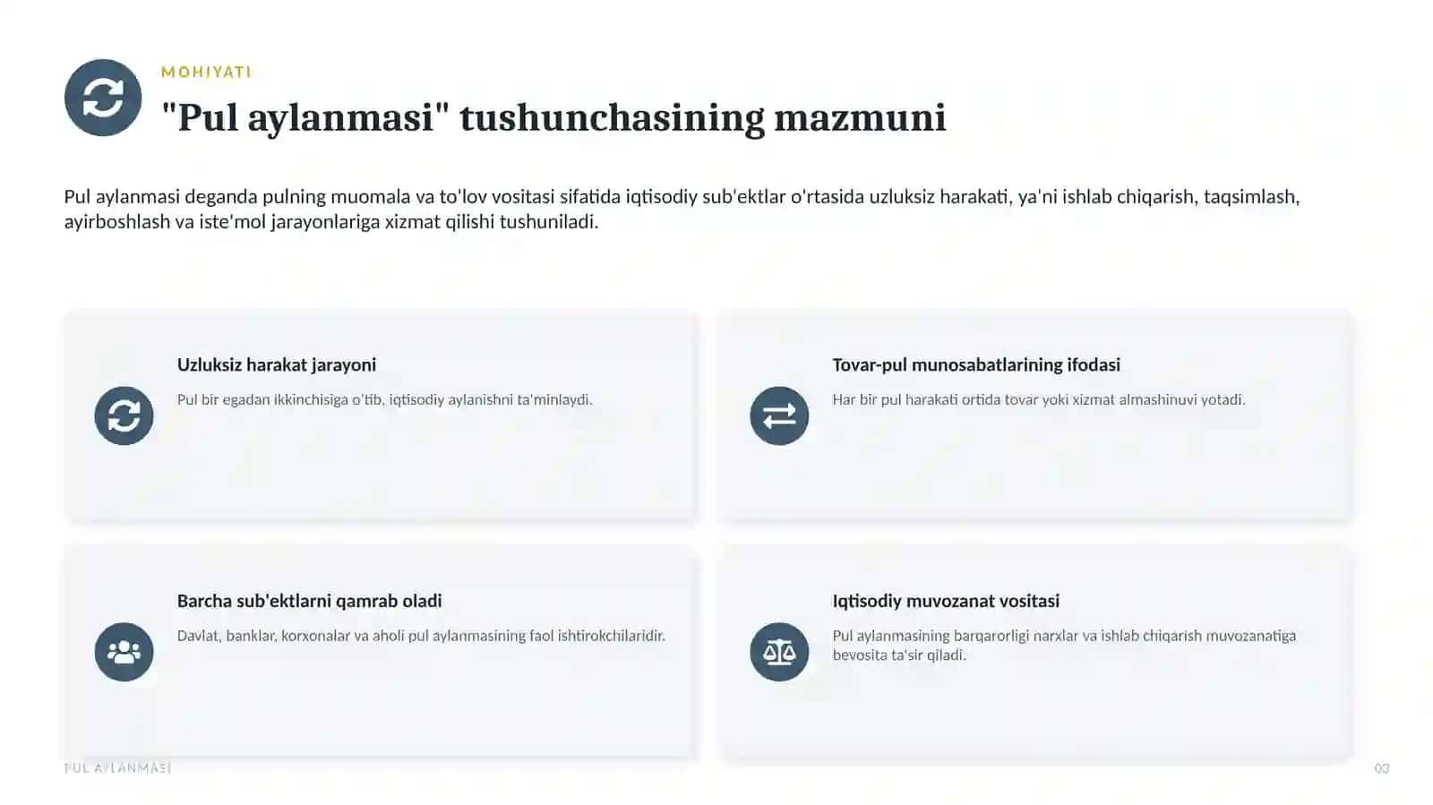 Pul Aylanmasi Tushunchasi 3