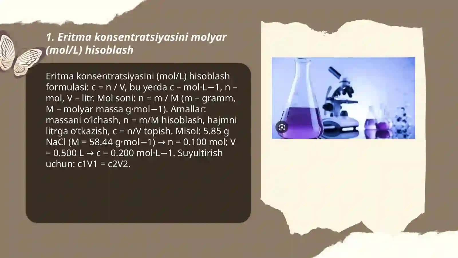 Eritmalar tayyorlash malaka va ko'nikmalarini egallash 3