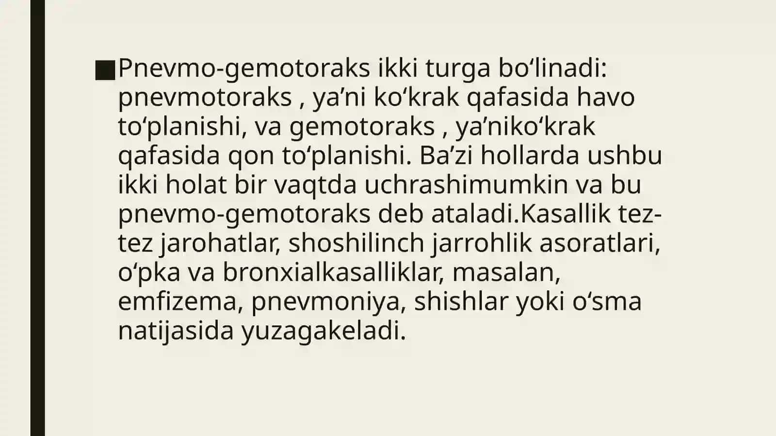 Pnevmotoraks va gemotoraks da shoshilinch yordam kòrsatish 3