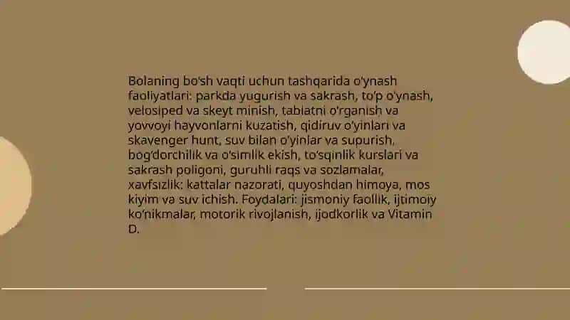 Bolaning bo‘sh vaqti 3
