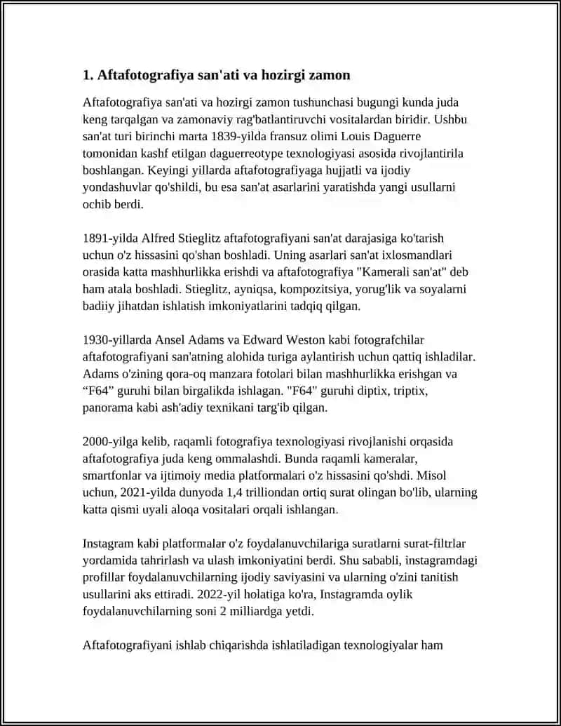 AFTAGIRAFIYA MENING BUSH VAQTIM MAVZUSIDA 3