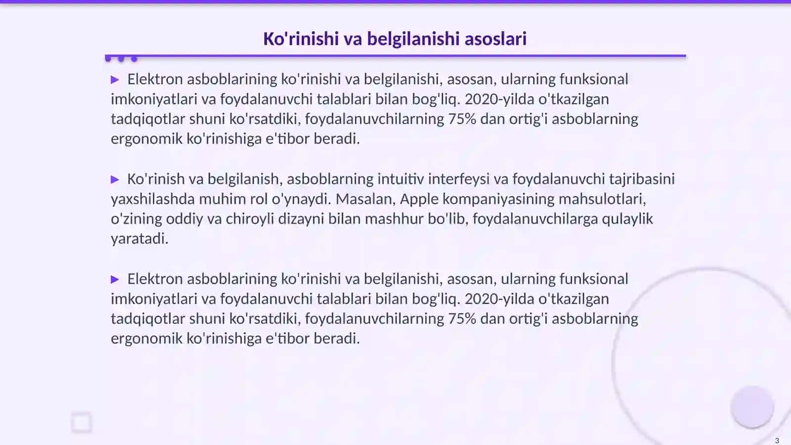 Elektron asboblarining ko'rinishi belgilanishi va qo'llanilishi 3