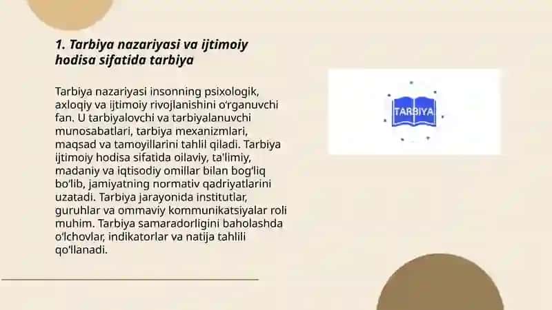 Tarbiya – Ijtimoiy Hodisa 3