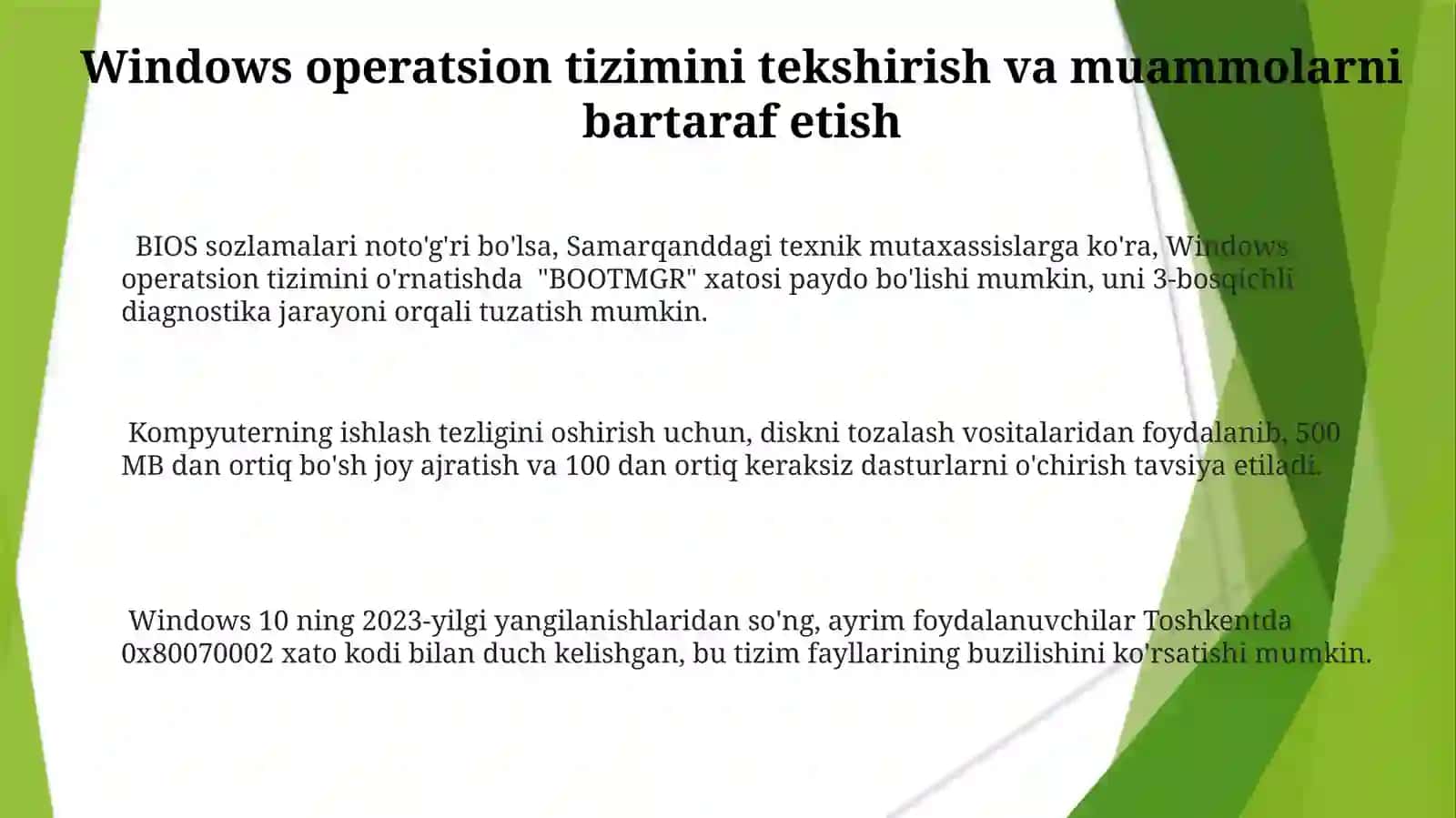 Windows operatsion tizimini o’rnatish 3