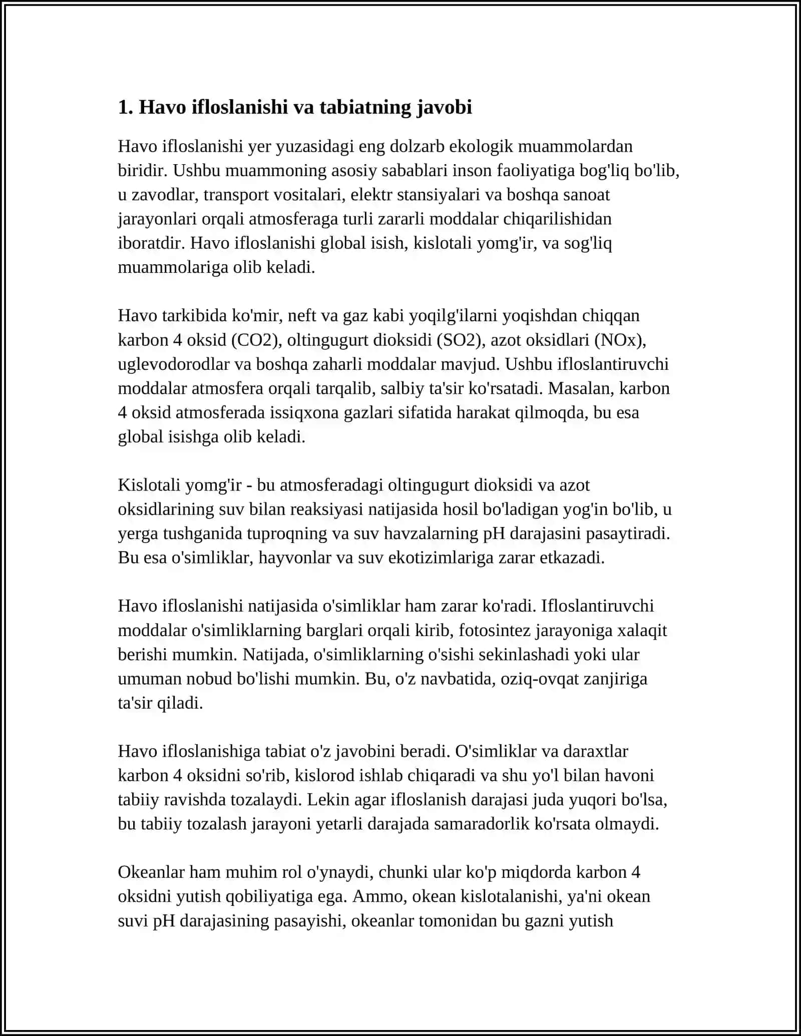 INSON FAOLIYATINING TABIYGA TASIRI VA TABIYATNING JAVOBI 3