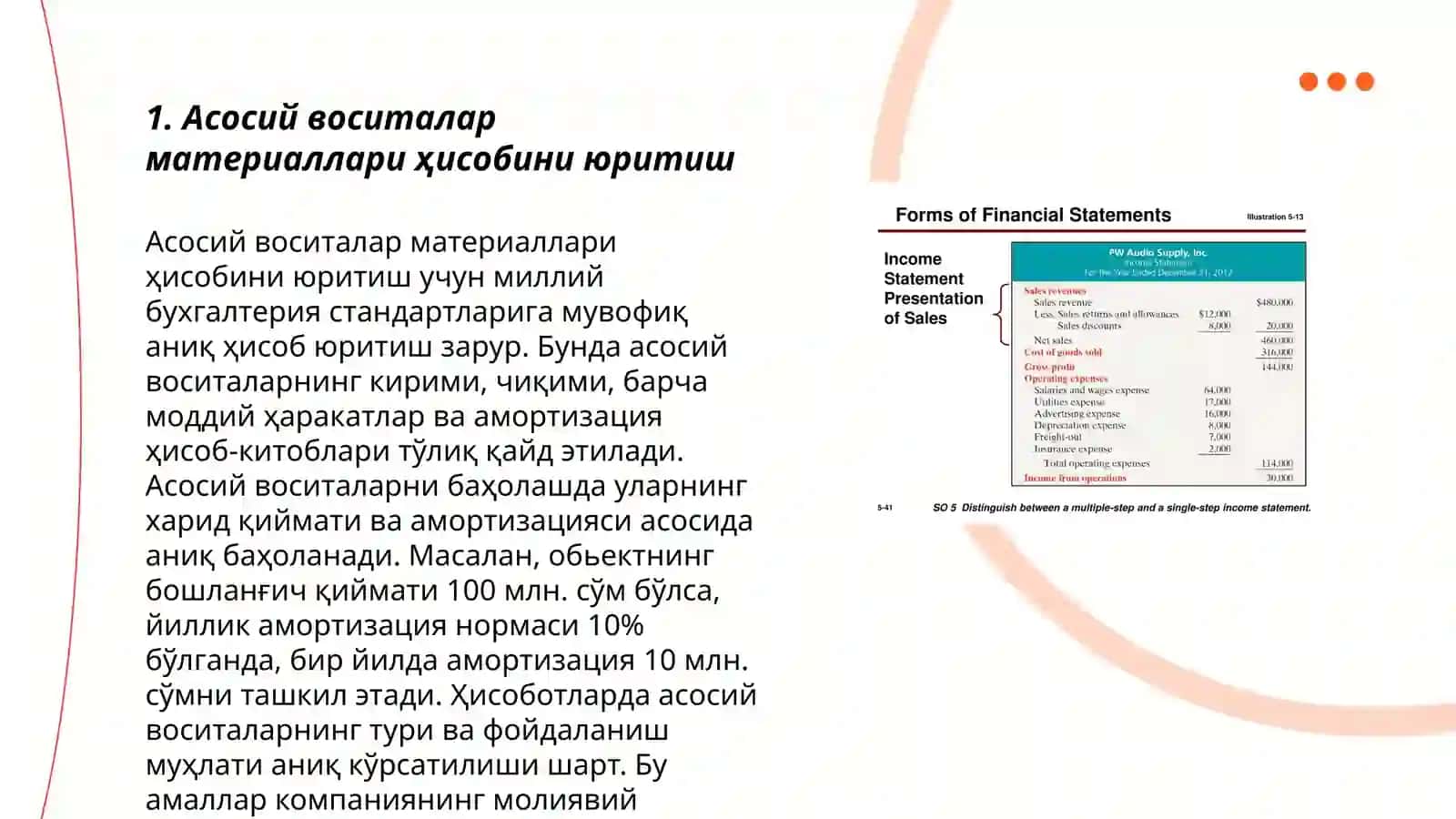 Асосий воситалар материаллари ҳисобини юритиш 3