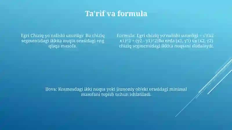 Egri Chiziq Yoyning Uzunligini Hisoblash 3