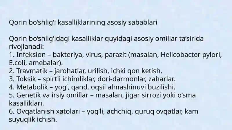 Qorin bo'shligi kasalliklari 3