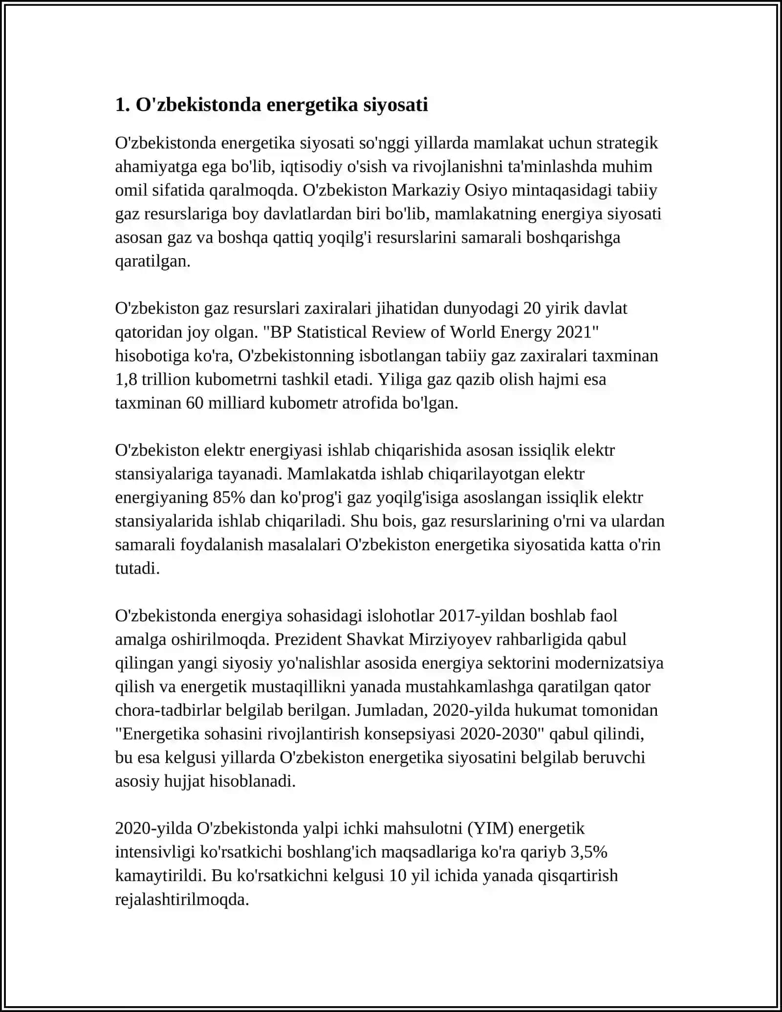 Oʻzbekistonda energetika siyosati 3