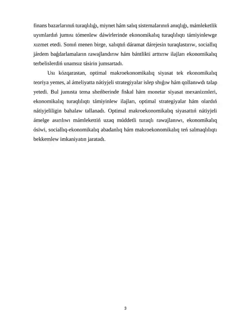 Optimal makroekonomikalq siyasat 3