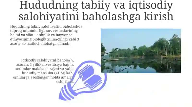 Hududning tabiiy va iqtisodiy salohiyatini baholash 3