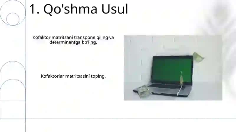 Matritsaga teskari matritsa qurish usullari 3