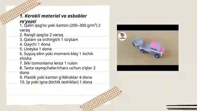 Qog'ozni buklash orqali poyga avtomobili modelini yasash 3