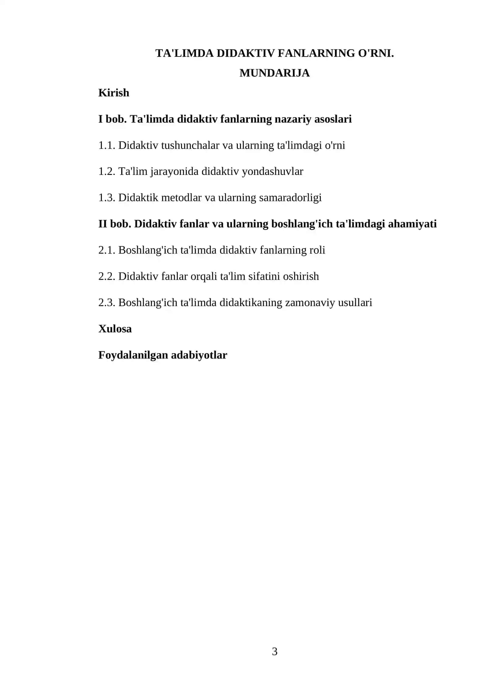 Ta'limda didaktiv fanlarning o'rni 3