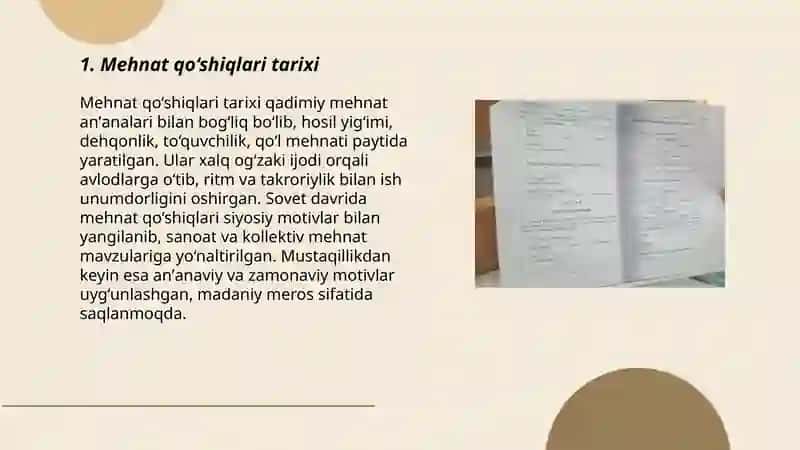Mehnat qo‘shiqlari 3
