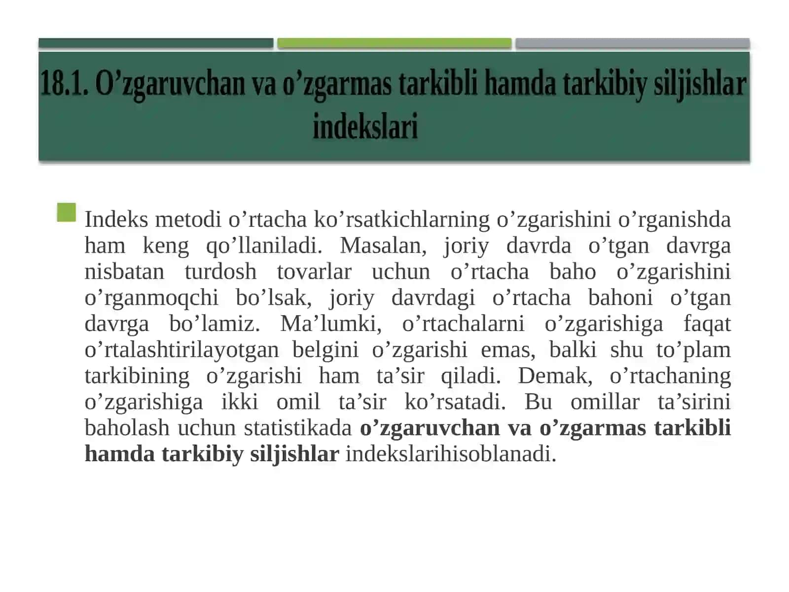 STATISTIKA AMALIYOTIDA IQTISODIY INDEKSLARNI QO'LLASH YO'NALISHLARI 3