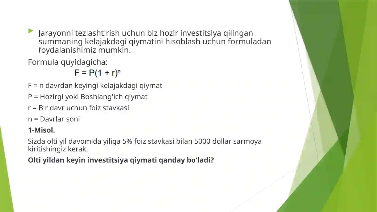 Investitsiyalarni baholashda diskontlangan pul oqimlari texnikasi 3