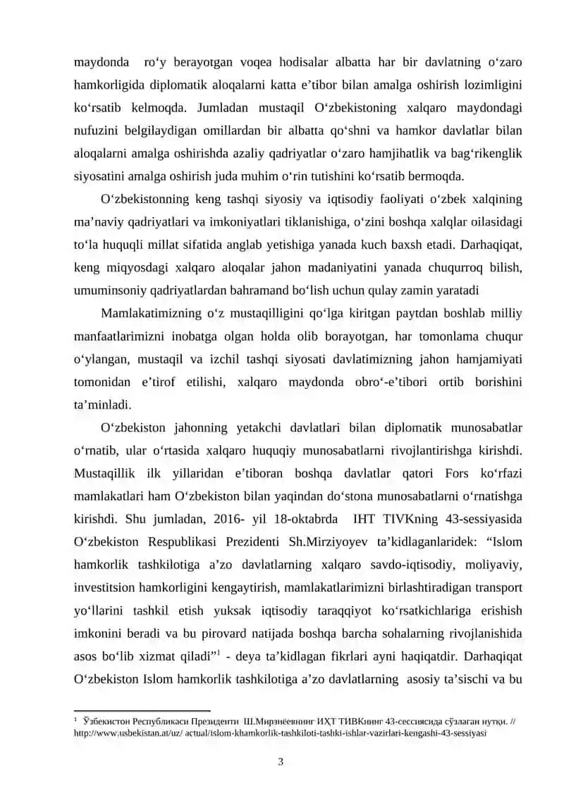 O‘ZBEKISTONNING JANUBI-G‘ARBIY OSIYO MAMLAKATLARI BILAN IQTISODIY-MADANIY ALOQALARI 3
