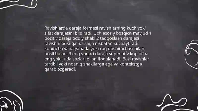 Ravishlarda daraja formasi 3